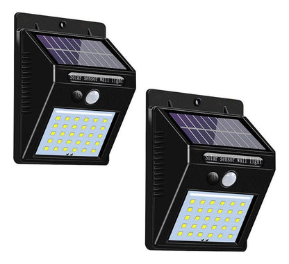 #09 Luminária Solar Arandela 30 Leds Parede Com Sensor Presença