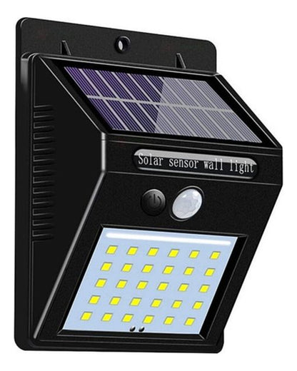 #09 Luminária Solar Arandela 30 Leds Parede Com Sensor Presença