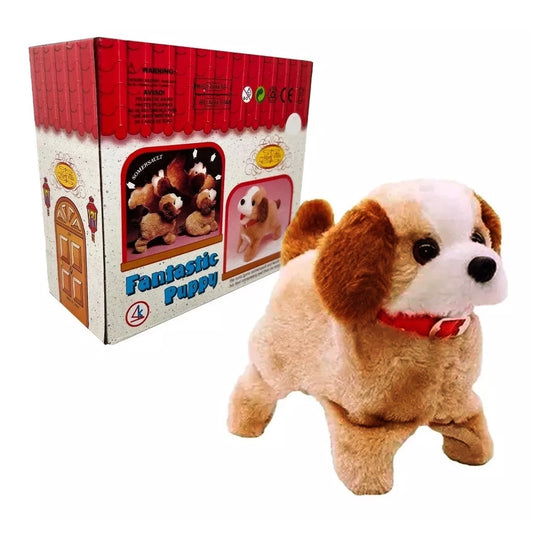 Cachorro Brinquedo De Pelúcia Pula Anda Late Da Cambalhota