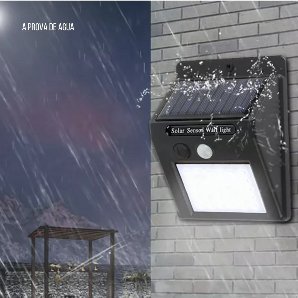 #09 Luminária Solar Arandela 30 Leds Parede Com Sensor Presença