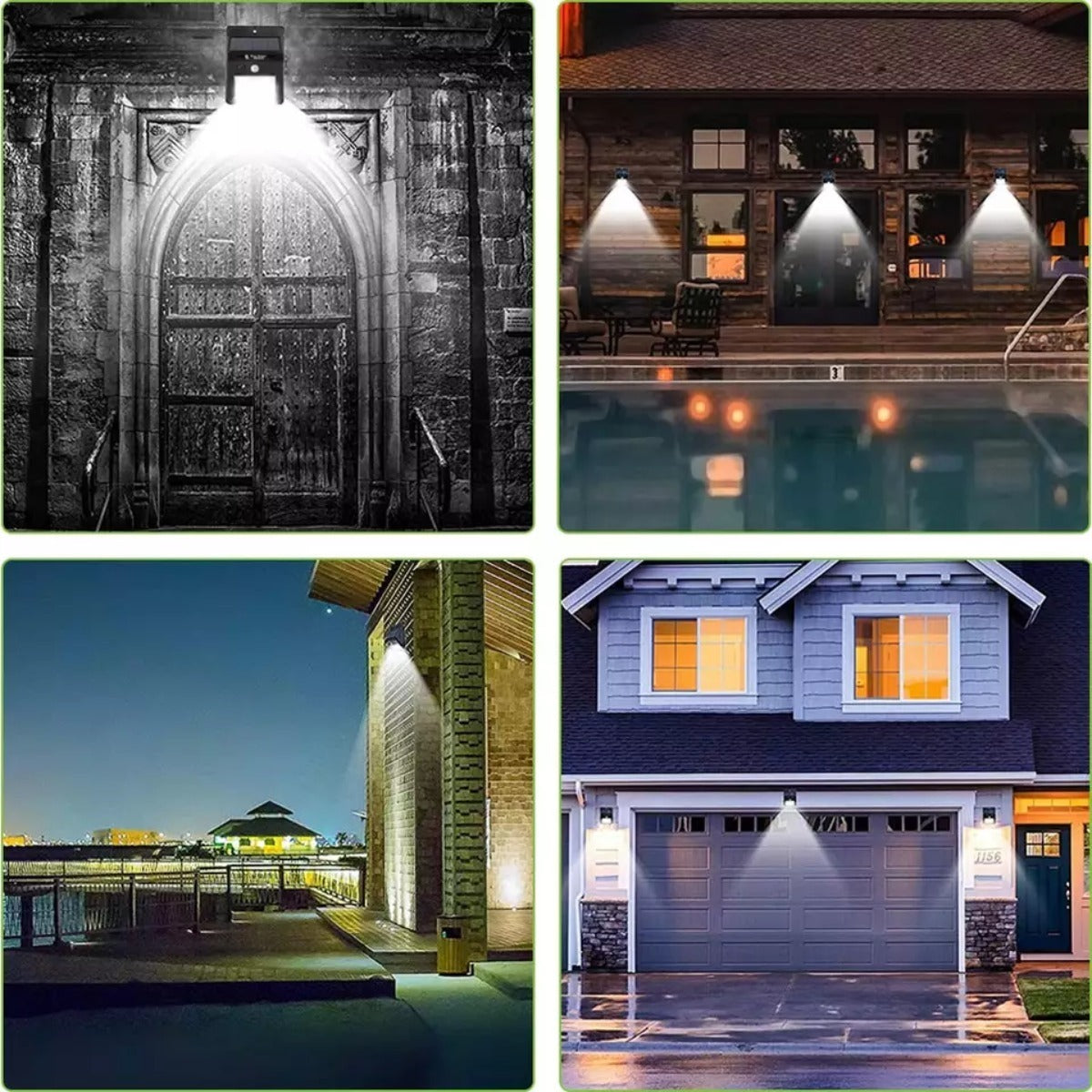 #09 Luminária Solar Arandela 30 Leds Parede Com Sensor Presença