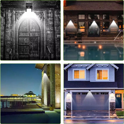 #09 Luminária Solar Arandela 30 Leds Parede Com Sensor Presença