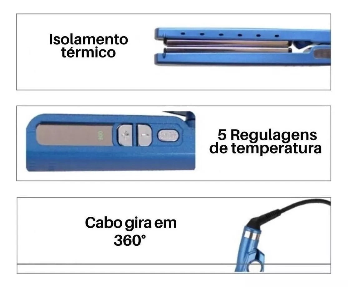 #15 Chapinha Profissional 230°C Bivolt - Prancha Titânio