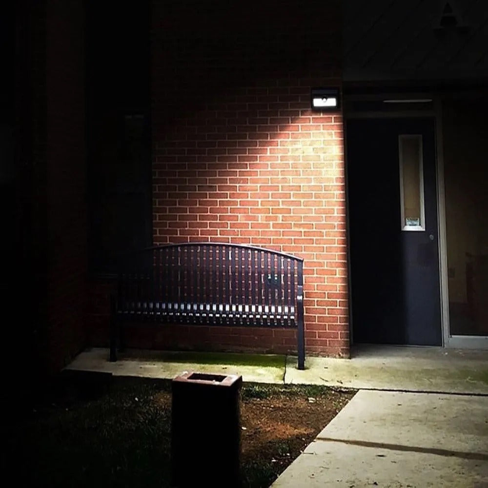 #09 Luminária Solar Arandela 30 Leds Parede Com Sensor Presença