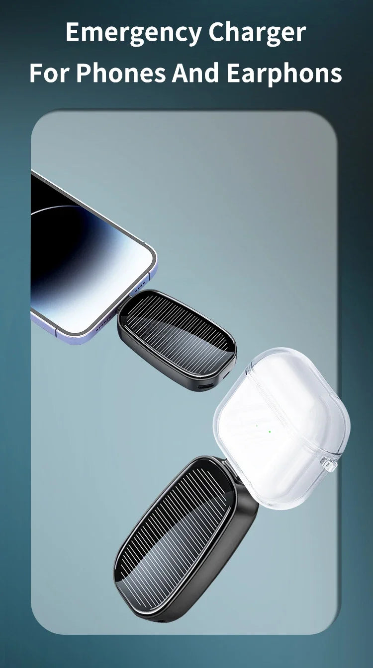 Mini Solar Power Bank for Iphone and Android 1200 Mah
