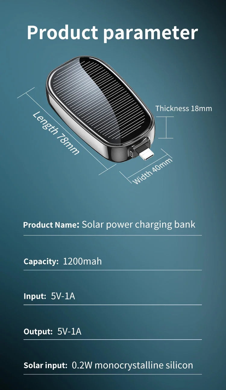 #31 Mini Solar Power Bank for Iphone and Android 1200 Mah
