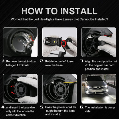 #40 Super Lâmpadas H4 led projetor para faróis automotivos