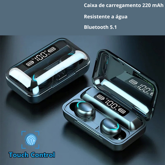 #04 Fone de Ouvido com microfone - TWS Power Bank