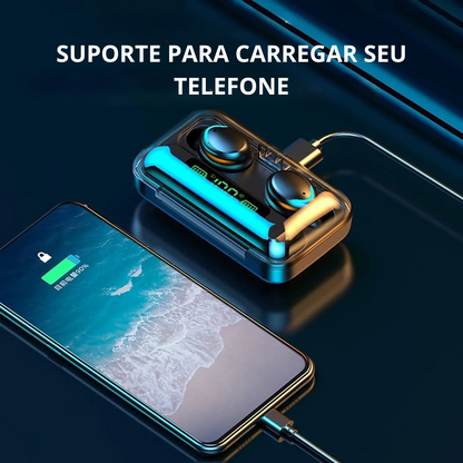 #04 Fone de Ouvido com microfone - TWS Power Bank